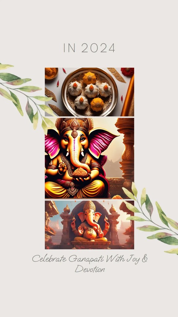 Ganesha collage showcasing diverse depictions